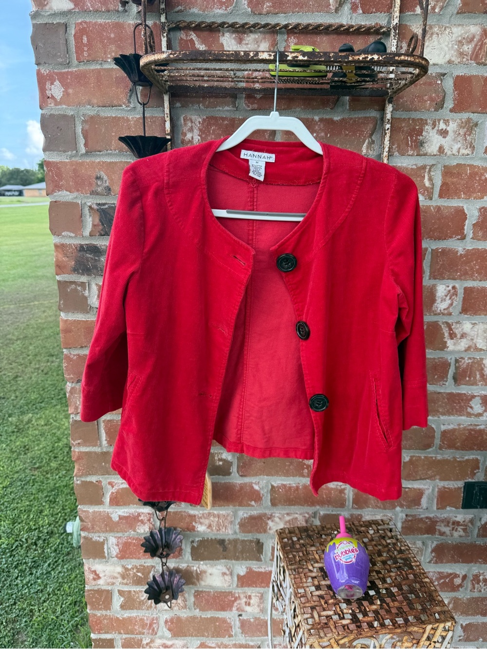 Hannah Vibrant Red Three-Button Women's Blazer